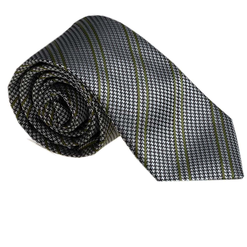 Gray Striped Italian Necktie