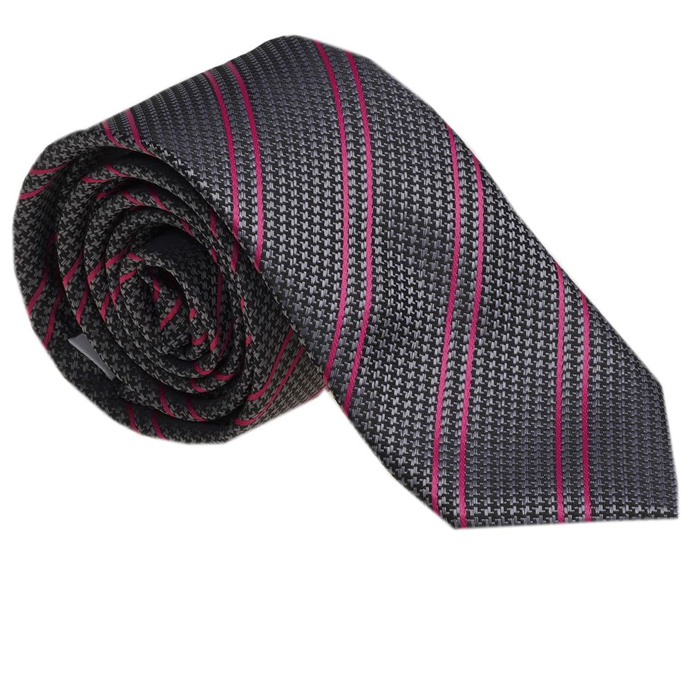 Gray Pink Striped Necktie