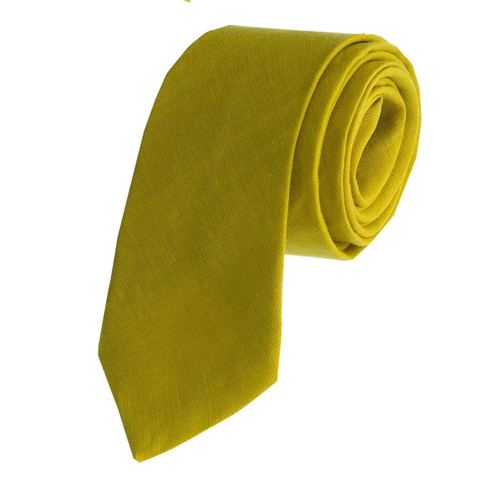 Mustard Yellow Linen Necktie