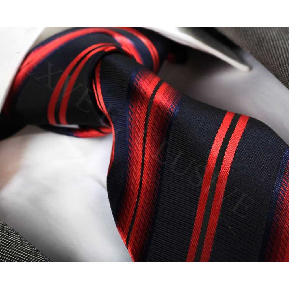 Red Striped Navy Necktie
