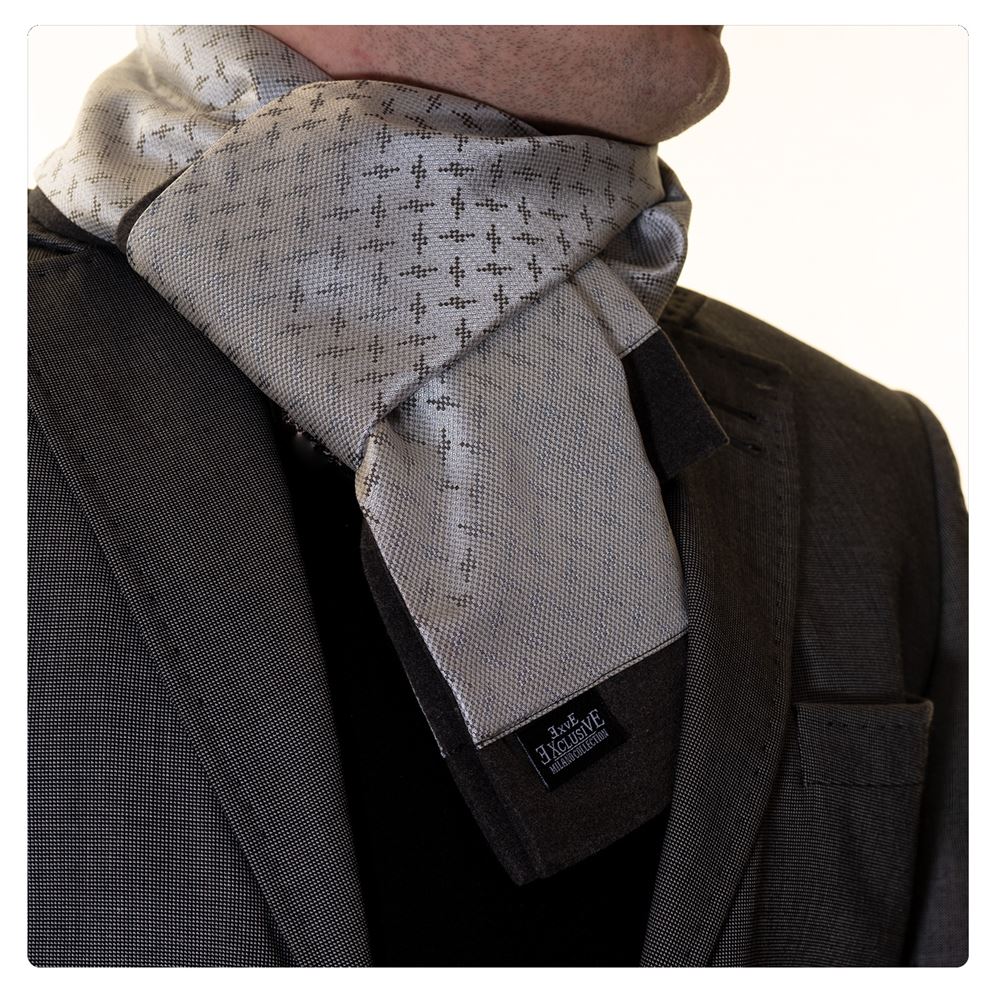 Gray with Brown Designer Mens Scarf