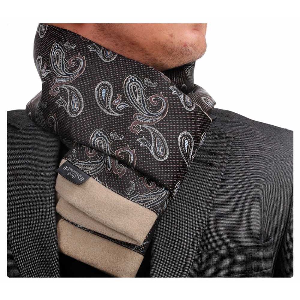 Brown Paisley Double Sided Scarf