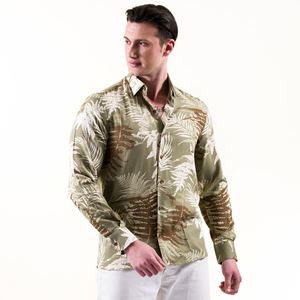 Khaki Natural Waterbased Printed Men's Shirt