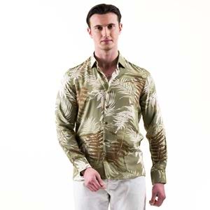 Khaki Natural Waterbased Printed Men's Shirt