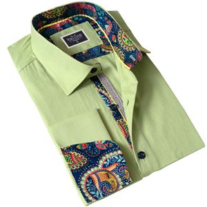 Green Oxford inside Paisley French Cuff Shirt