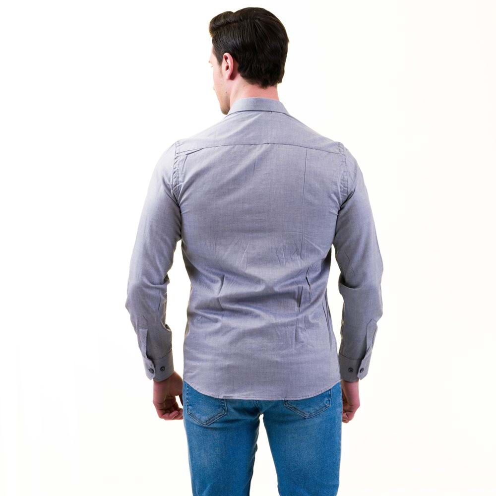 Gray & Blue Oxford Men's Shirt