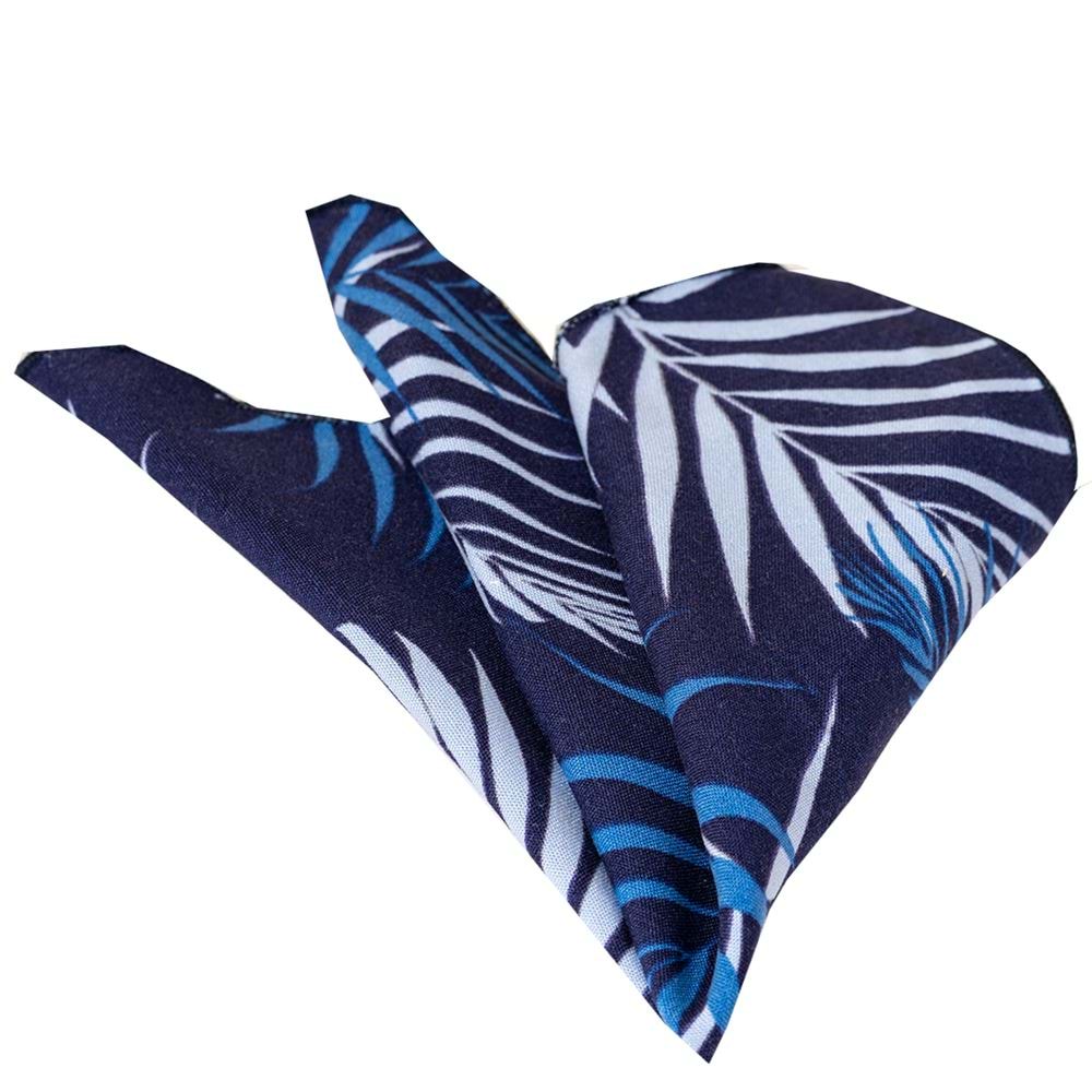 Navy Blue Hawaiian Leaf Pattern Handkerchief