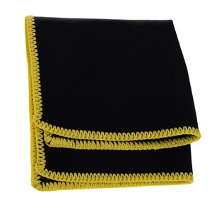 Black Woven Linen Signature Border Pocket Square