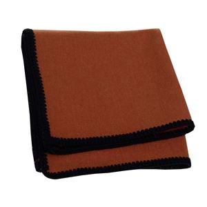 Orange Linen with Handcrafted Knit Signature Border Pocket Square