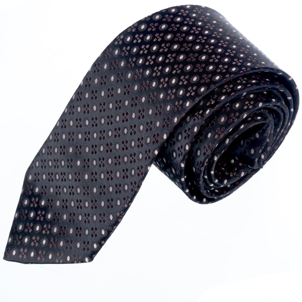 Brown Geometric Handmade Necktie