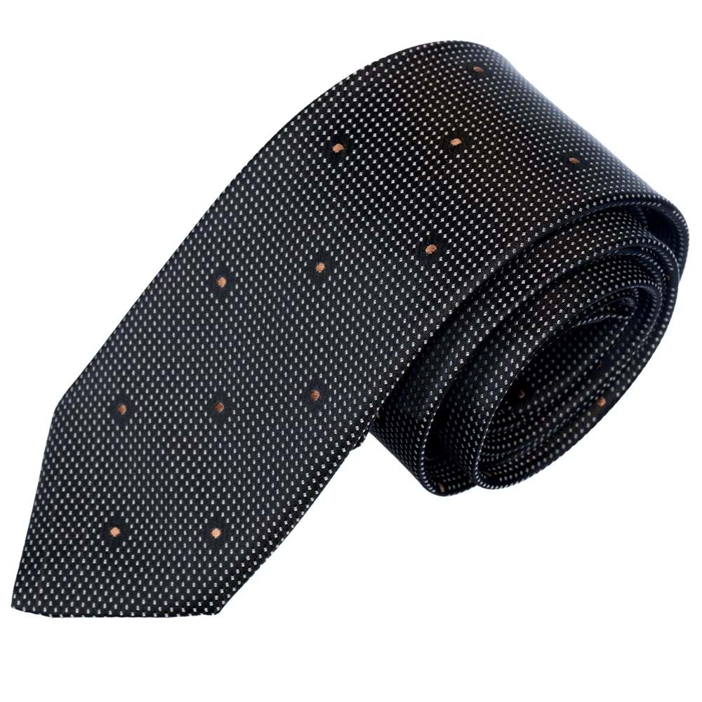 Beige Polka Dot Handmade Necktie