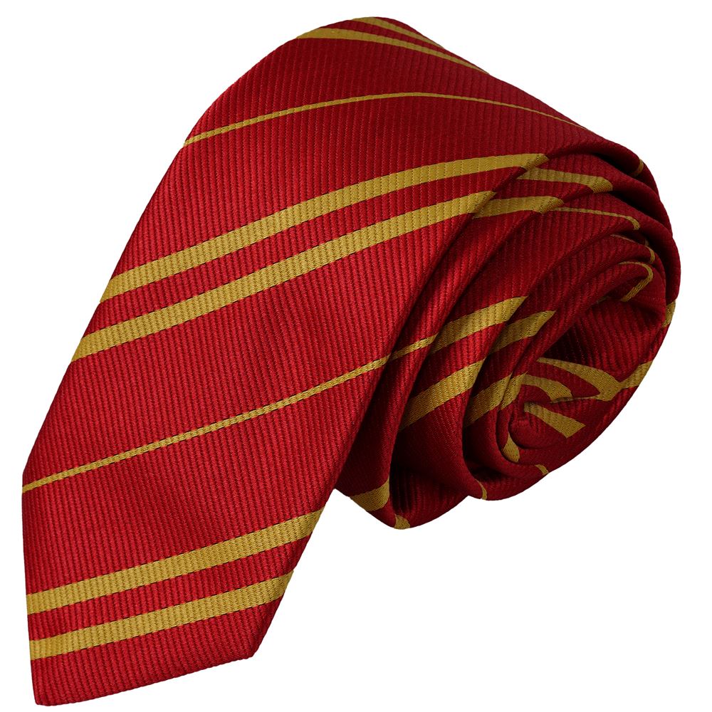 Yellow Red Striped Hogwarts Harry Potter Style Necktie