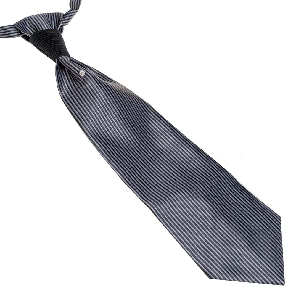 Gri Siyah Elegant Jakar Dokuma Tuxedo Tie Set