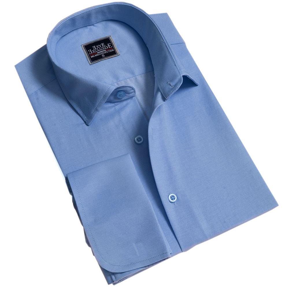 Blue Classic French Cuff Shirt