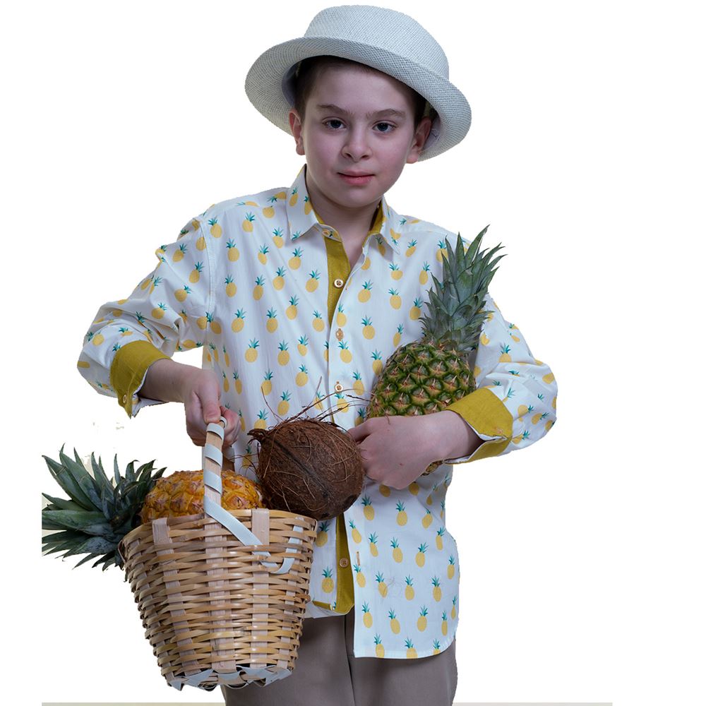 Pineapple Printed Kids Dress Shirt