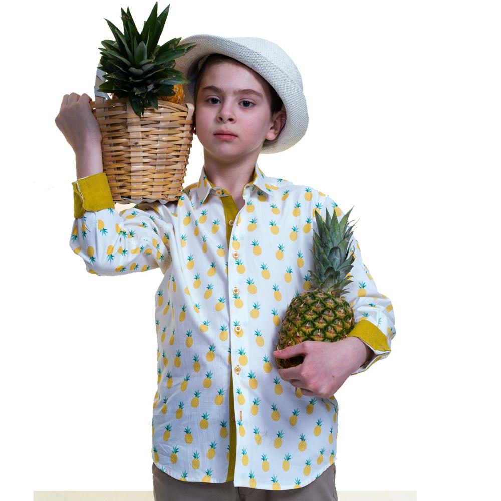 Pineapple Printed Kids Dress Shirt