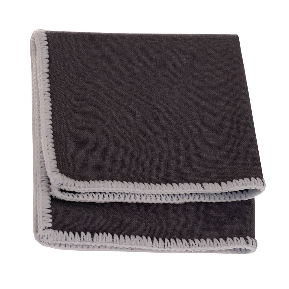 Gray Woven Linen Signature Border Pocket Square