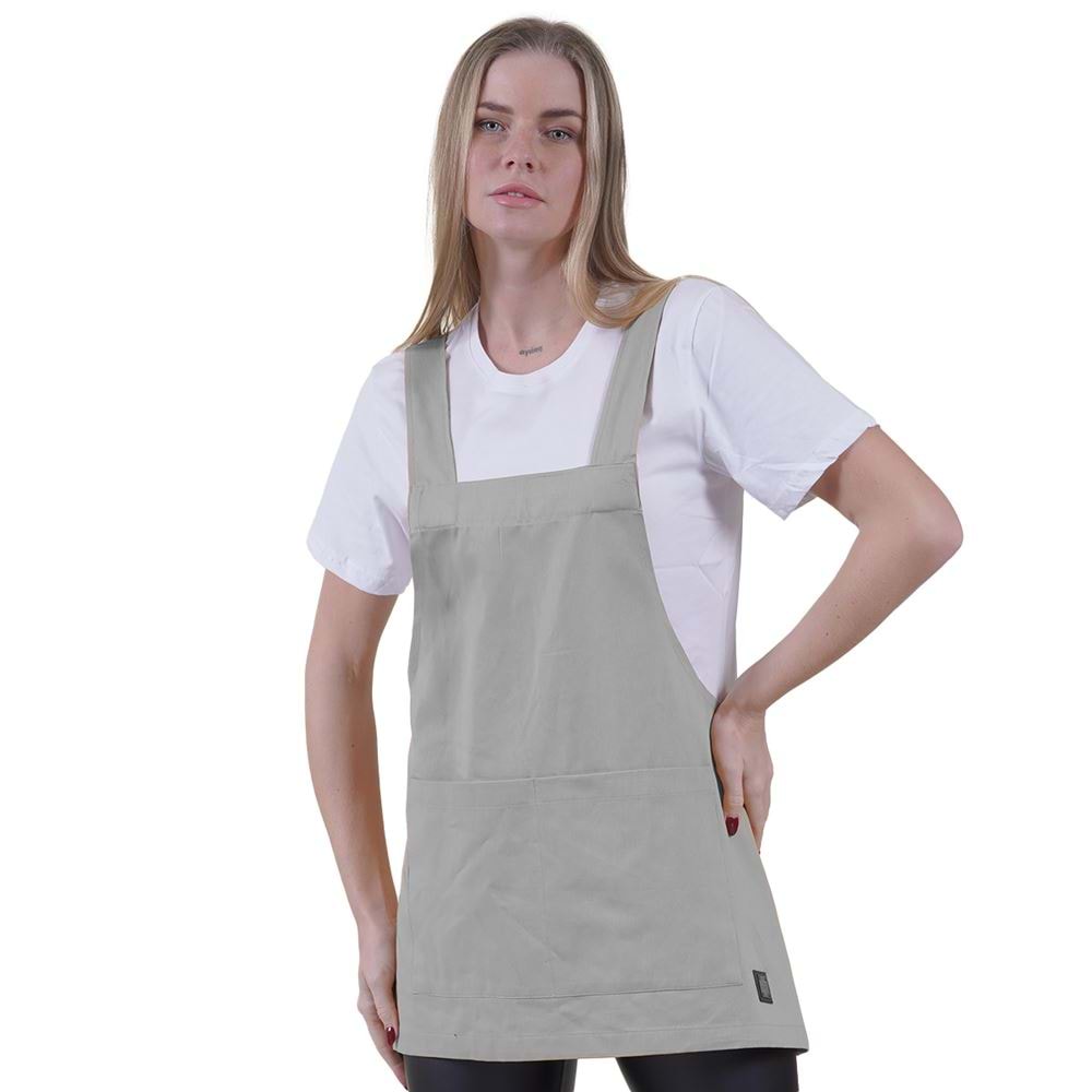 Gray Basic Double Pocket Apron for Chef