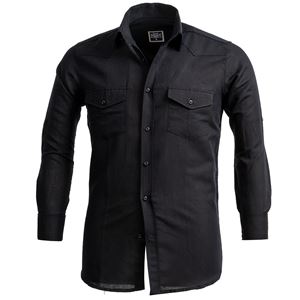 Black Linen Western Men's Shirt