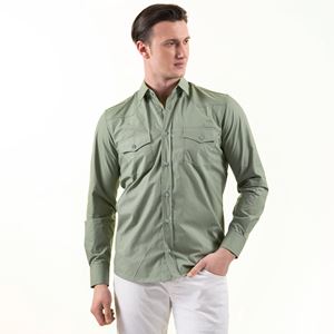 Pastel Green Western Men's Shirt