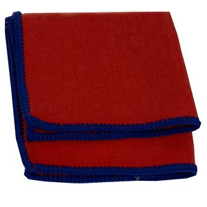 Red Woven Linen Signature Border Pocket Square