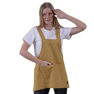 Beige Basic Double Pocket Apron for Chef