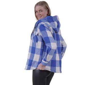 Blue Checkered inside Fur Winter Women's Shirt